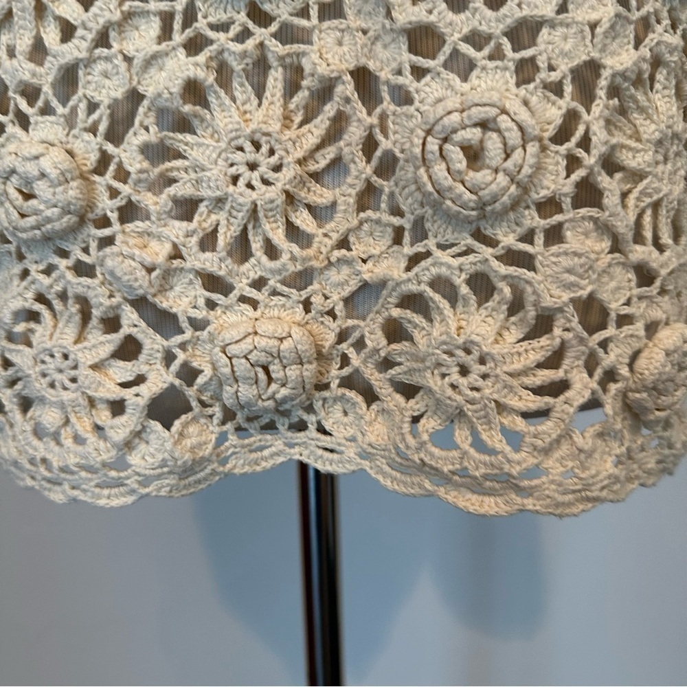 Vintage 90s Y2K Judy’s floral crochet cream sweater top in excellent condition - Picture 13 of 16